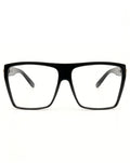 New Obsession glossy black flat-top square clear glasses — part of The OG Two-Pack bundle
